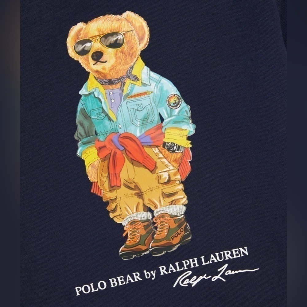 Ralph Lauren Polo Bear Boys Girls Navy Sweatshirt M (10/12) Like New - Picture 9 of 9